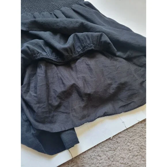 Madewell Linen-Blend Lucie Smocked Mini Dress Size S Bohemian Whimiscal Gothic - Picture 11 of 13